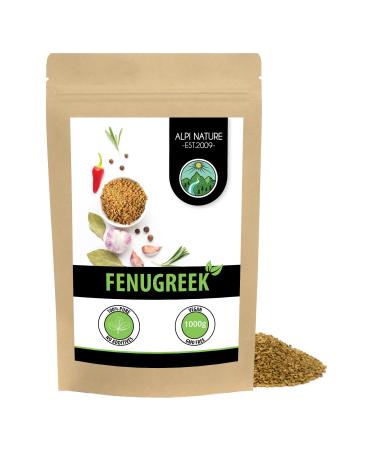 Fenugreek Seeds (1kg 2.2 lbs) Whole Seeds 100% Natural No Additives Vegan 1 kg (Pack of 1)