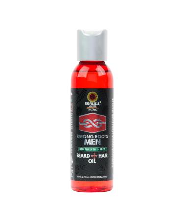 Strong Roots Men Beard + Hair Oil - for Grooming Moisturizing Conditioner Softens and Promotes Beard Growth Itch Relief Natural Jamaican Black Castor Oil infused with Red Pimento