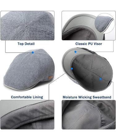 Jeff & Aimy Men's Cotton Flat Cap Ivy Gatsby Newsboy Hat - Grey, Medium-Large - Buy Online on SooperMarket.com