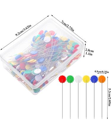 200 Dark Flower Head Straight Sewing Pins for DIY Projects and Quilting - Assorted Colors - Buy Online on SooperMarket.com