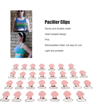 30-Pack Pink Galvanized Pacifier Clips - Perfect for Crafting & DIY Projects - Buy Online on SooperMarket.com
