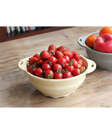 Silicone Collapsible Bowls - 2 Pack, Beige | Ideal for Camping & Hiking | 100% Food-Grade Silicone - Buy Online on SooperMarket.com