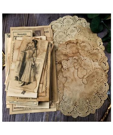 Vilikya Vintage Junk Journal Supplies  Coffee Dyed Decoupage Paper for Scrapbook Embellishments  Craft Paper for Journaling Accessories  Aged Bill Old Photo Mixed Media for TN  Bullet Journals 41pcs