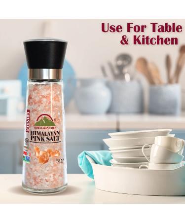 Himalayan Chef Pink Salt and Pepper Grinder Set - Adjustable Ceramic Grinders - Tall Glass Shakers - Large Salt and Pepper Mills (5351AX2) - Buy Online on SooperMarket.com
