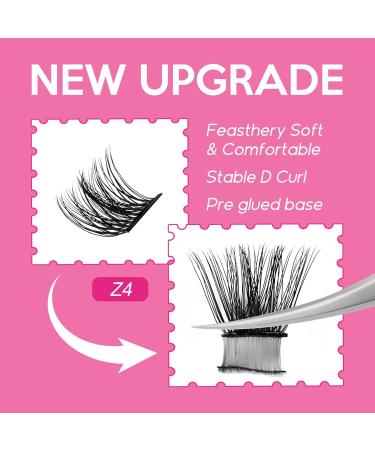 Self Adhesive Lash Extension Kit - DIY Eyelash Clusters 72 Wispy Individual Lashes No Glue Needed (10-16mm) - Z4-D & Z3 Mix - Buy Online on SooperMarket.com