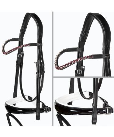 Heinick-Reitsport bridle anatomical Performance white lacquer conical RH bridle hook Warmblood Selection (Glow-Berry)