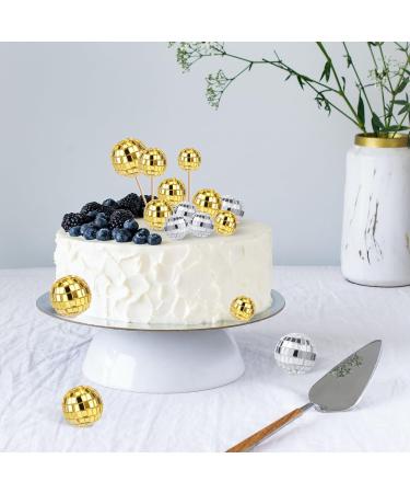 30pcs Disco Ball Cupcake Toppers Mini Disco Ball Picks Retro Cake Decorations with Stick 70s Disco Theme Party Supplies for Dessert Birthday Decor Ornament (Silver Gold) - Buy Online on SooperMarket.com