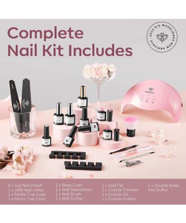 Modelones Gel Nail Polish Kit with U V Light 48W Nail Dryer Lamp Pink Brown Nude Gel Nail Polish Set Soak Off Base and Top Coat Nail Tools French Manicure Design Nail Art Starter Kit Mother's Day Gift for Women - Buy Online on SooperMarket.com