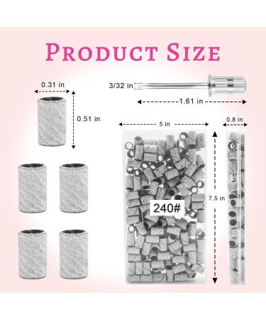 100Pcs 240 Grit Nail Sanding Bands for Nail Drill Set - Fine Grit Nail Sanding Bands with 3/32 Nail Bit for Manicure & Pedicure - Buy Online on SooperMarket.com