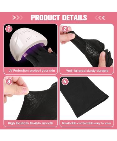 WLLHYF Anti UV Gel Nail Gloves - Fingerless Sun Protection Gloves 22cm-Black - Buy Online on SooperMarket.com
