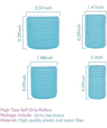 Jumbo Hair Rollers Set Self Grip Curlers For Long Hair No Heat Heatless Hair Rollers With Clips & Comb 24 Packs (Blue 24Pcs) - Buy Online on SooperMarket.com