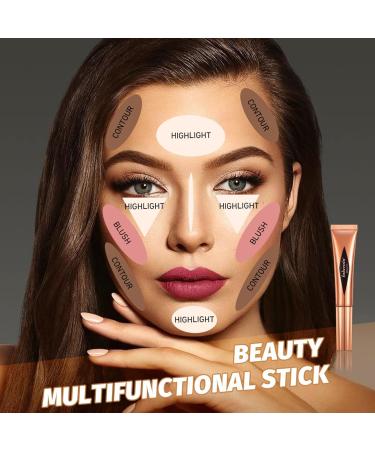 Joyeee 6 Pcs Liquid Contour Wand Shimmer Blush Highlighter Contour Stick with Cushion Applicator Blendable Travel Friendly Multifunctional Face Beauty Combination for Shaping & Glowing Effect#1 Jomultistick015 - Buy Online on SooperMarket.com
