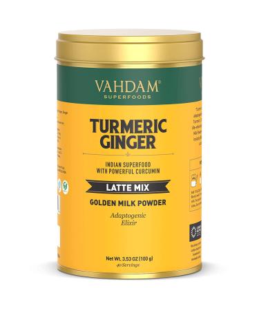 Vahdam Teas Turmeric Ginger Latte Mix - 3.53 oz (100g) | Organic Herbal Blend - Buy Online on SooperMarket.com