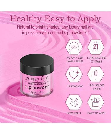 Honey Joy Color Changing Dip Powder Nail Kit - 6 Colors Summer Glitter Pink Dipping Set for DIY Manicure - No Need for Nail Lamp - Perfect Gift for Women - Buy Online on SooperMarket.com