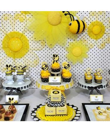 36 Pieces Hummel Cake Decoration - Glitter Honeycomb Cupcake Picks for Baby Shower & Birthday Party Accessories - Honeybee Theme - Buy Online on SooperMarket.com