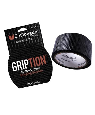 CATTONGUE GRIPS Non-Abrasive Grip Tape Heavy Duty Waterproof Anti Slip Tape for Indoor & Outdoor Use - Thousands of Grippy Uses: Home Goods, Hardware, Accessible Home and More! (Black Tape) 1 Pack Black