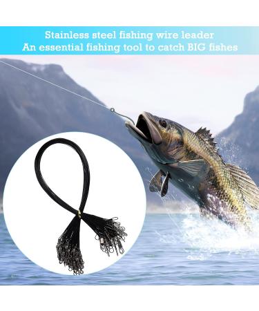 Giak Steel Front Stainless Steel Leaders with Carabiner Hook - 72 PCs for Predatory Fish | 15/20/25 cm - Durable Fishing Gear - Buy Online on SooperMarket.com