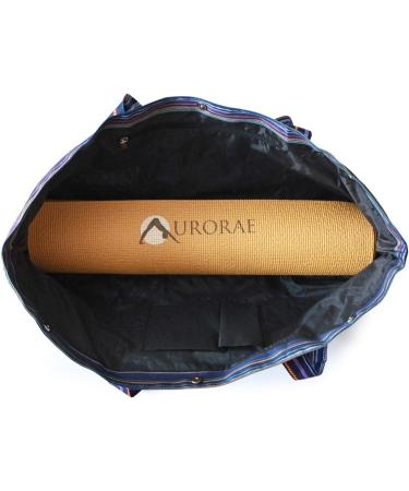 AURORAE Yoga Mat Tote Bag - Extra Wide for Most Yoga Mats & Accessories, Navy Multi - One Size - Buy Online on SooperMarket.com