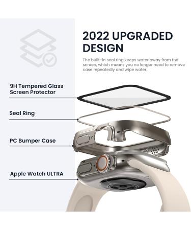 Tensea Waterproof Apple Watch 49mm Screen Protector Case with Tempered Glass Film - Sweatproof Protective Cover for Men and Women - Buy Online on SooperMarket.com