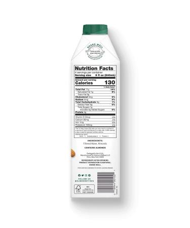 Elmhurst 1925 Unsweetened Almond Milk - 32oz 6-Pack - Buy Online on SooperMarket.com