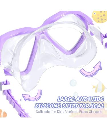 Seago Kids Swim Goggles with Nose Cover | Anti-Fog, Panoramic View, Purple | Ages 6-14 - Buy Online on SooperMarket.com
