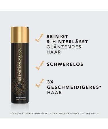 Sebastian Professional Dark Oil Weightless Shampoo 250 ml - Nourishing Hair Care for All Hair Types - International Shipping Available - Buy Online on SooperMarket.com