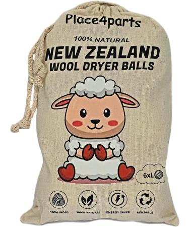 Wool Dryer Balls Quicker Drying Reduces Wrinkles and Ironing Replaces Fabric Softener 6 Large New Zealand Wool Balls Lasts More Than 1000 Loads - Buy Online on SooperMarket.com