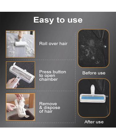Portable Roller Pet Hair Remover - Reusable Lint Roller for Furniture Couch Carpet Clothing & Bedding - Effective Cat Hair Remover (Blue - Buy Online on SooperMarket.com