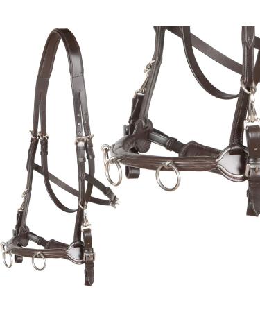 Heinick-Reitsport French Professional Leather CAVESMAIN Cavecon Cavesson Brown with bit strap WB VB Thoroughbred / Cob