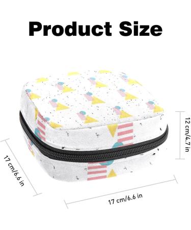 Anna Cowper Retro Geometric Pattern Sanitary Napkin Storage Bag - Portable Period Pouch for Women & Teens - Multi-colored - Buy Online on SooperMarket.com