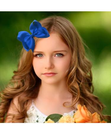 2 Pcs Blue Ribbon Hair Bow Clips Barrettes - Hair Styling Accessories for Girls & Women - Perfect for Christmas, Wedding, Birthday, Valentine's Day - 6 Inch - Buy Online on SooperMarket.com