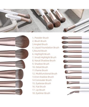 BS-MALL 18 Pcs Premium Synthetic Makeup Brush Set with Brush Holder - White - Buy Online on SooperMarket.com