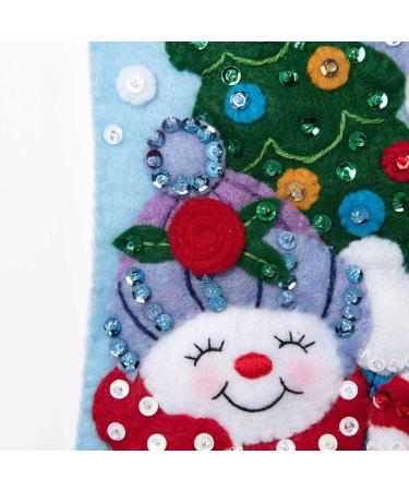 Bucilla Felt Applique Christmas Stocking Kit - Snow Family Portrait - 18 - Buy Online on SooperMarket.com