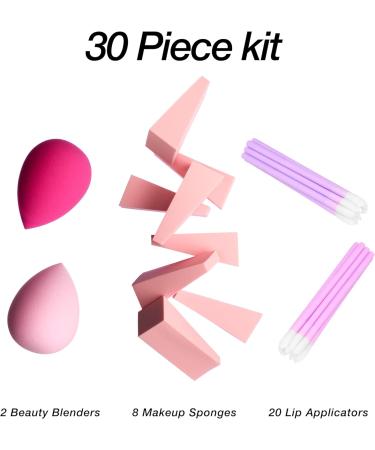 EXPRESSIONS 30pc Beauty Essentials Kit - Includes Beauty Blenders Makeup Sponges & Lip Applicators w/Organizer - Assorted Cosmetic Applicator Set | Professional Beauty Tools + Accessories - Buy Online on SooperMarket.com