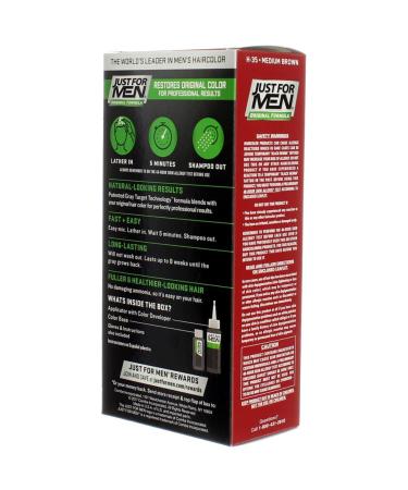 JUST FOR MEN Hair Color Medium Brown 35 - Long-Lasting Grey Coverage for Men | International Shipping Available - Buy Online on SooperMarket.com
