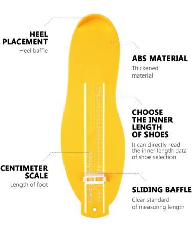 Healifty Shoe Sizer Measuring Device for Adults and Kids - Yellow Foot Measurement Gauge - Buy Online on SooperMarket.com
