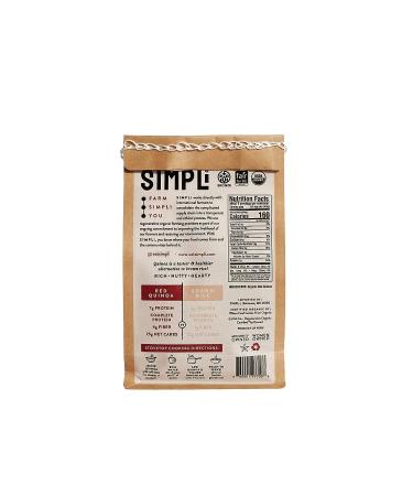 SIMPLi 100% Peruvian Red Quinoa 12 OZ | Regenerative Organic Certified | Kosher, Gluten Free, Whole Grain | Direct Trade & Ethically Sourced | Nutty + Hearty - Buy Online on SooperMarket.com
