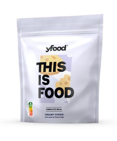 Yfood powder Creamy Cookie delicious drinking meal for on the go this is food powder 6g protein 17 meals 26 vitamins and minerals 1.5kg bag taste cookie