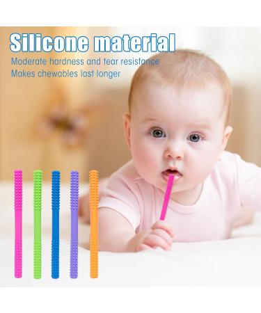 Soft Hollow Silicone Baby Teething Sticks 5Pcs for ADHD - Style 1 - Buy Online on SooperMarket.com