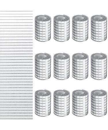 PP OPOUNT 5664 PCS Self Adhesive Mirror Mosaics Sheets  5 x 5 mm Silver Mirrors Mosaic Square Glass for Craft Home Decorations