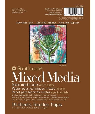 Strathmore (462-106 400 Series Mixed Media Pad  6x8  15 Sheets   White White 6x8