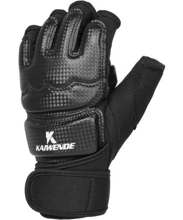 Half Finger Kickboxing Gloves - Ideal for Taekwondo, Muay Thai, Karate, and Cardio Kickboxing Class - Black Medium - Buy Online on SooperMarket.com
