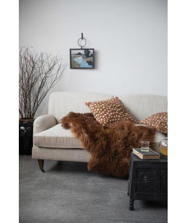 Creative Co-Op Goat Fur Cushion Pillow - Soft Brown & White Accent Pillow for Stylish Home Decor - Buy Online on SooperMarket.com