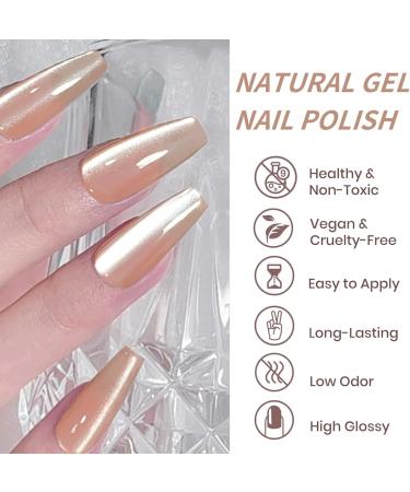 Cat Eye Gel Nail Polish Champagne Color Magnet Nail Polish Crystal Reflective Glitter Gel Nail Polish Soak off Holographic Cat Eye UV Gel Nail Varnish for Nail Art DIY at Home - Buy Online on SooperMarket.com