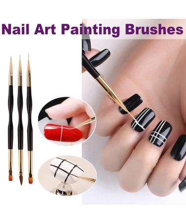 Famidiqgo Nail Stamper Set - French Tip Nail Art Kit with Clear Jelly Stamper Scraper & 3 Double-Ended Brushes for DIY Manicures - Buy Online on SooperMarket.com
