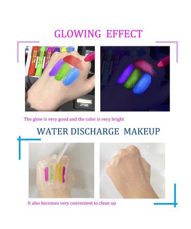 Glow in The Dark UV Face Paint Crayons Kit for Mardi Gras and Halloween - Buy Online on SooperMarket.com