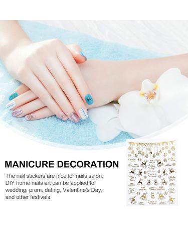 Minkissy Santa Stickers 9 Sheets Christmas Nail Stickers 3D Golden Nail Art Self-adhesive Stickers Decals Tips Wraps for Women Girls Christmas Hoilday Nail Decor (Random) Glitter Stickers - Buy Online on SooperMarket.com
