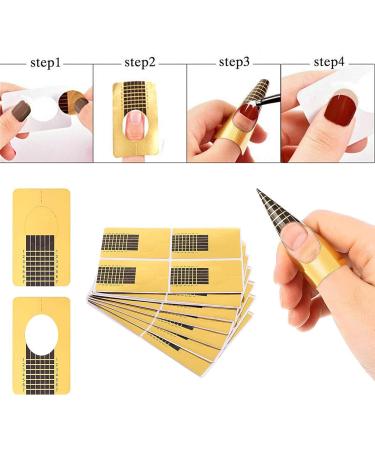 120 Piece Nail Stencils - Self-Adhesive Golden Modeling Stencils for Gel & Nail Extensions | International Shipping - Buy Online on SooperMarket.com