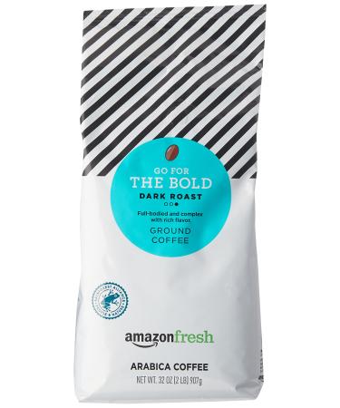 AmazonFresh Go For The Bold Ground Coffee, Dark Roast, 32 Ounce