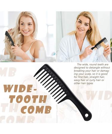 3-Piece Wide-Tooth Comb Set - Detangling Shower, Pick, & All-Purpose Combs | Anti-Static Carbon Fiber Tools for Thick, Curly, Afro Hair - Buy Online on SooperMarket.com